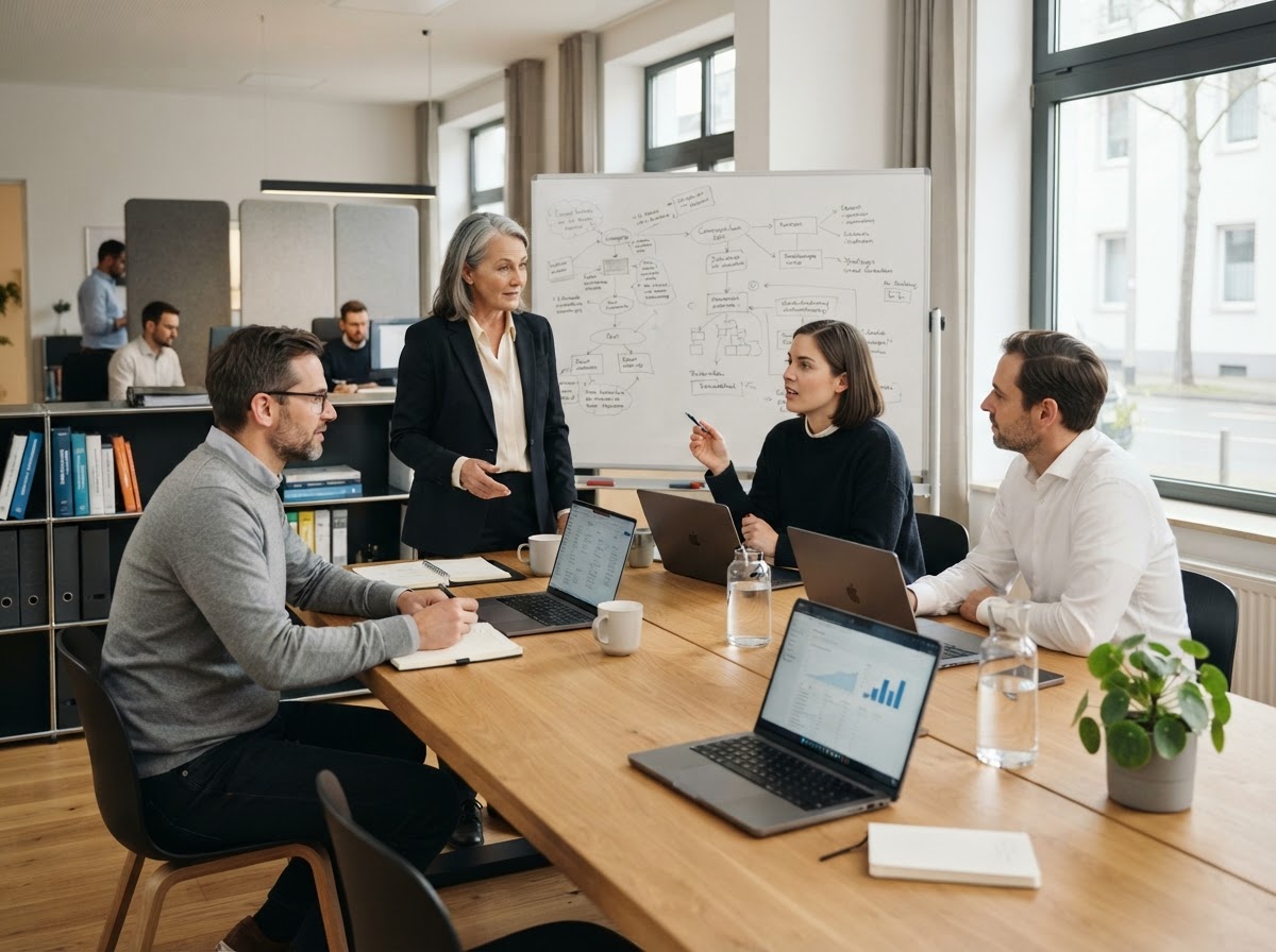 Wertmehrkeit Team bei der Entwicklung der Analyse-Plattform